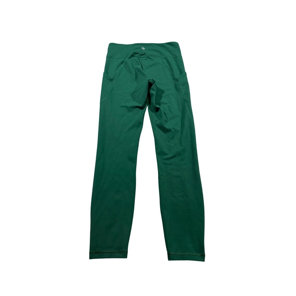 Lululemon High Rise Leggings 4 Green Athleisure Activewear Yoga Gym Running
